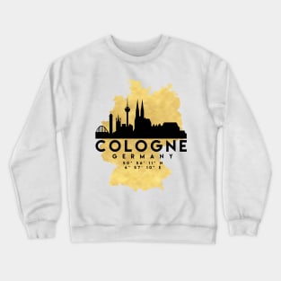 Cologne Germany Skyline Map Art Crewneck Sweatshirt